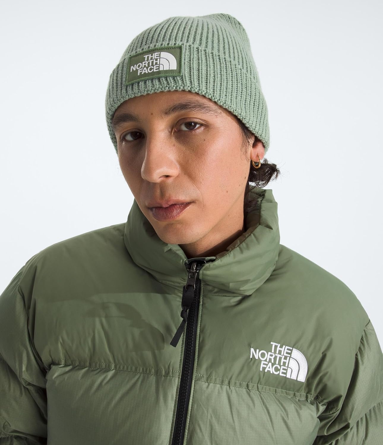 image:imageThe North FACE UnisexAdult TNF Logo Box Cuffed BeanieSlate MossBark Mist