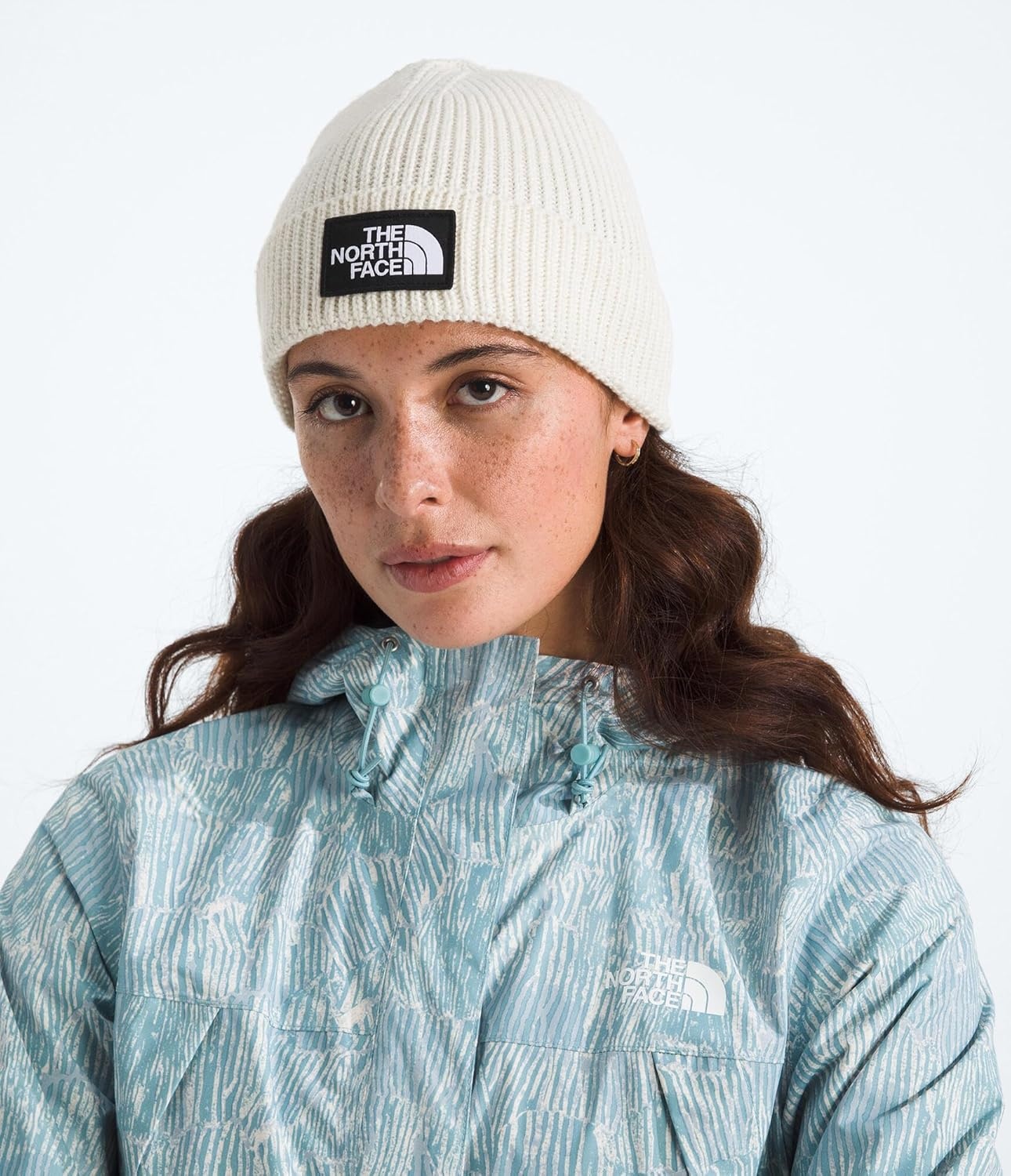 image:imageThe North FACE UnisexAdult TNF Logo Box Cuffed BeanieWhite Dune