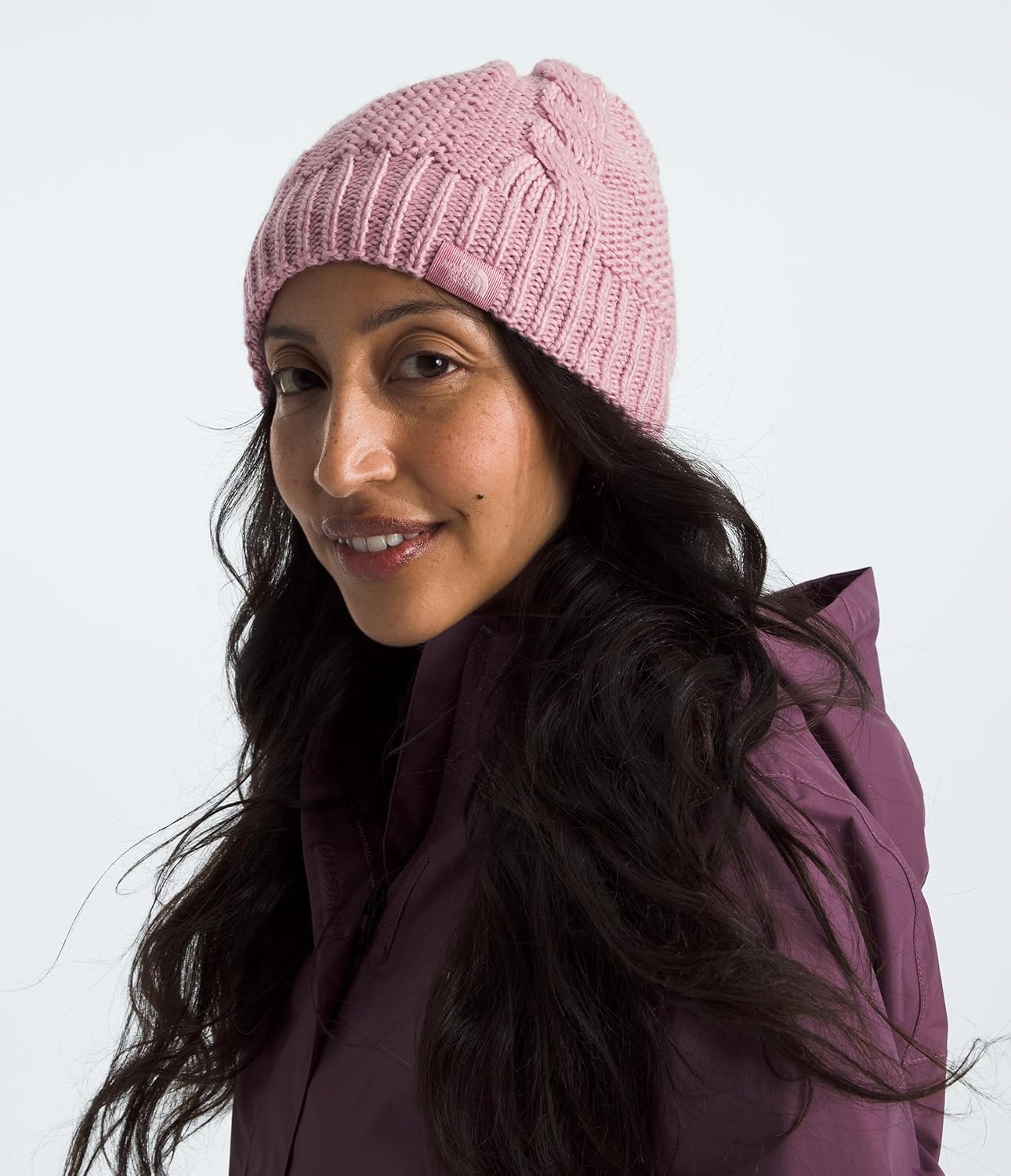 image:imageThe North FACE Womens Oh Mega Lined Beanie Deep Fit Cuffed Winter Hat with Soft Cable Knit Texture amp Fleece LiningMauve