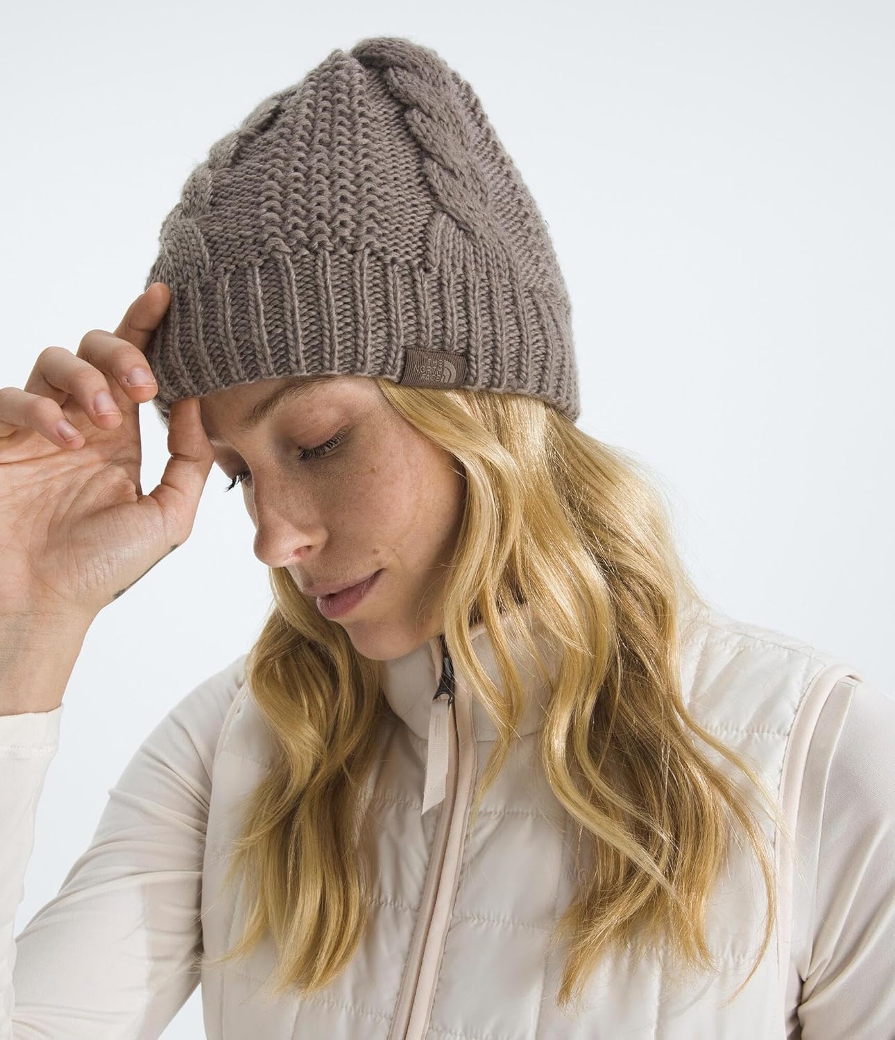image:imageThe North FACE Womens Oh Mega Lined Beanie Deep Fit Cuffed Winter Hat with Soft Cable Knit Texture amp Fleece LiningMocha Brown