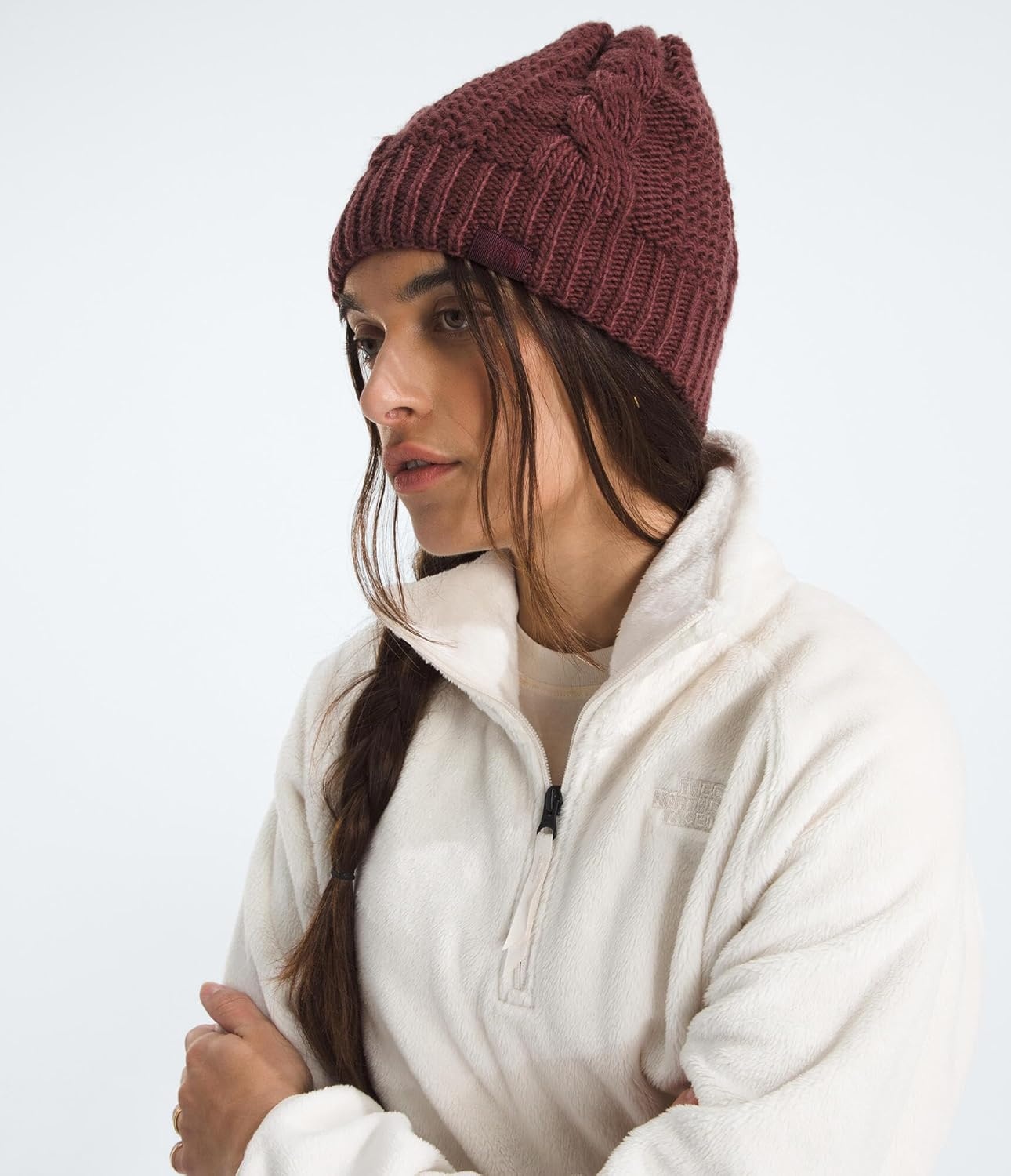 image:imageThe North FACE Womens Oh Mega Lined Beanie Deep Fit Cuffed Winter Hat with Soft Cable Knit Texture amp Fleece LiningSumac