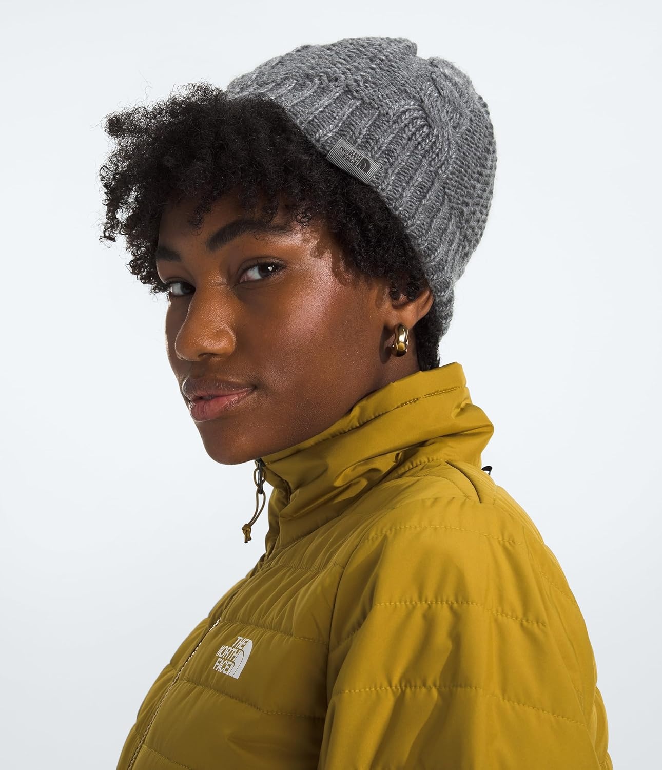 image:imageThe North FACE Womens Oh Mega Lined Beanie Deep Fit Cuffed Winter Hat with Soft Cable Knit Texture amp Fleece LiningTnf Medium Grey Heather