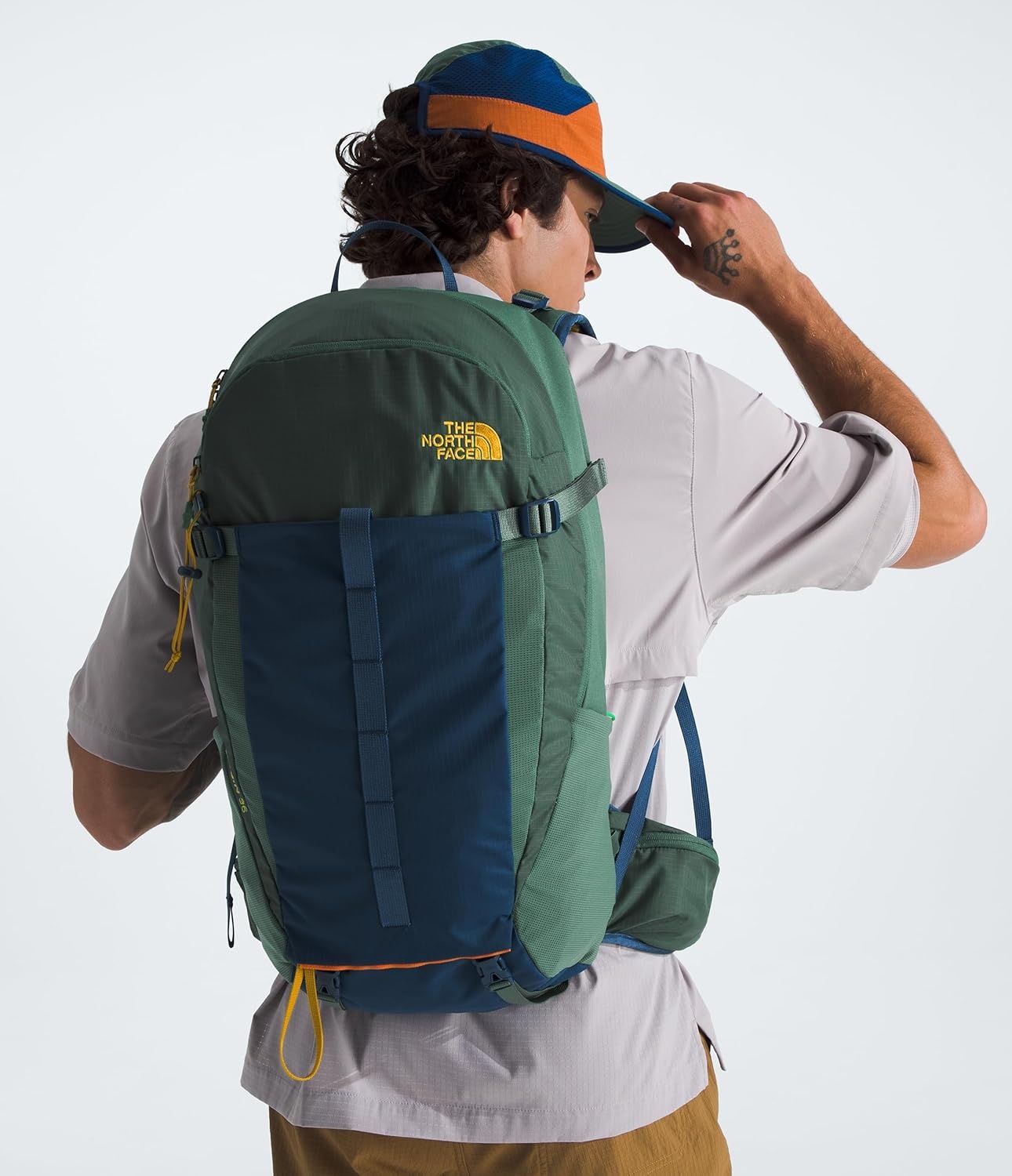 image:imageThe North Face Basin 36 Liter Technical Daypack with Rain Cover Unisex Backpack Padded Hipbelt Chest Strap Hiking Pole Attachment Duck GreenShady Blue One SizeDuck GreenShady Blue
