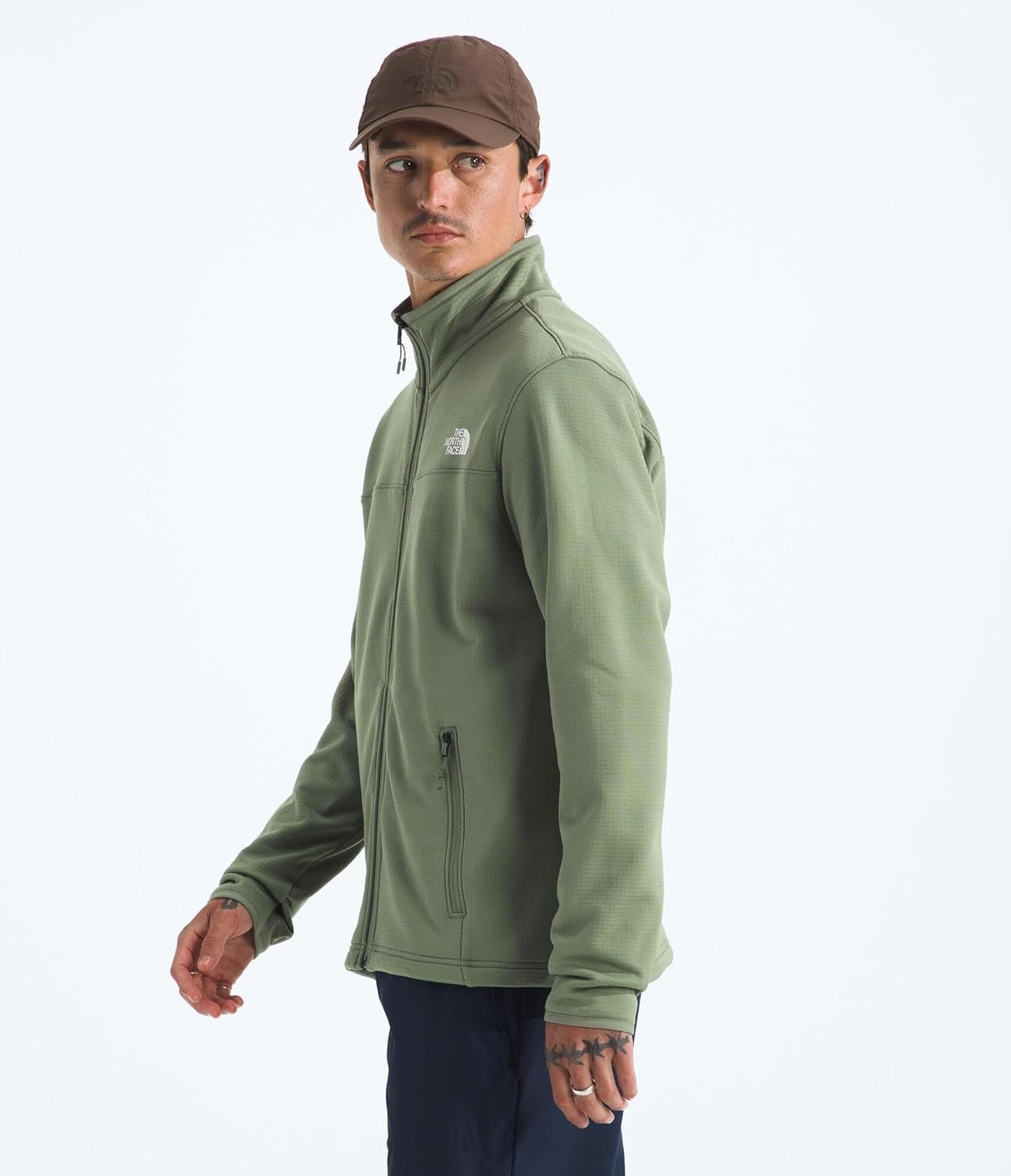 image:imageThe North Face Cedar Trail Grid Fleece Full Zip JacketBark Mist