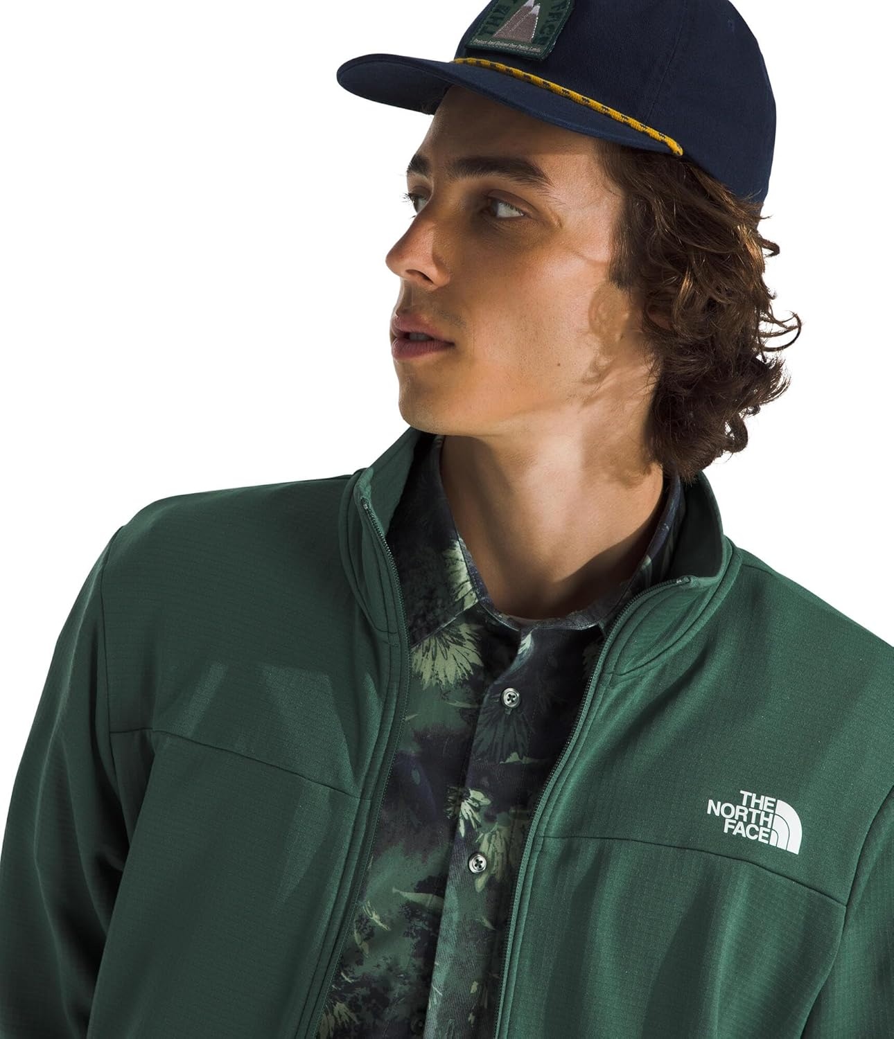 image:imageThe North Face Cedar Trail Grid Fleece Full Zip JacketDuck Green