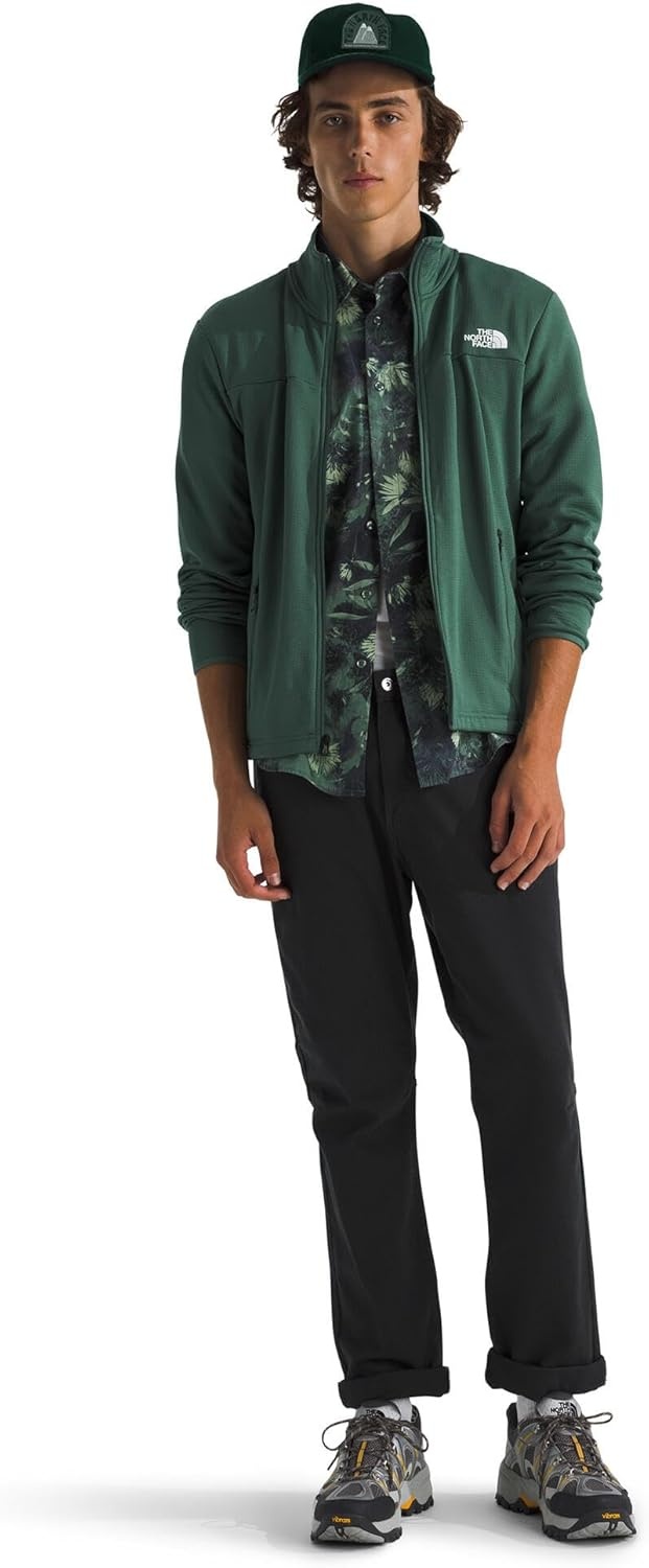 image:imageThe North Face Cedar Trail Grid Fleece Full Zip JacketDuck Green