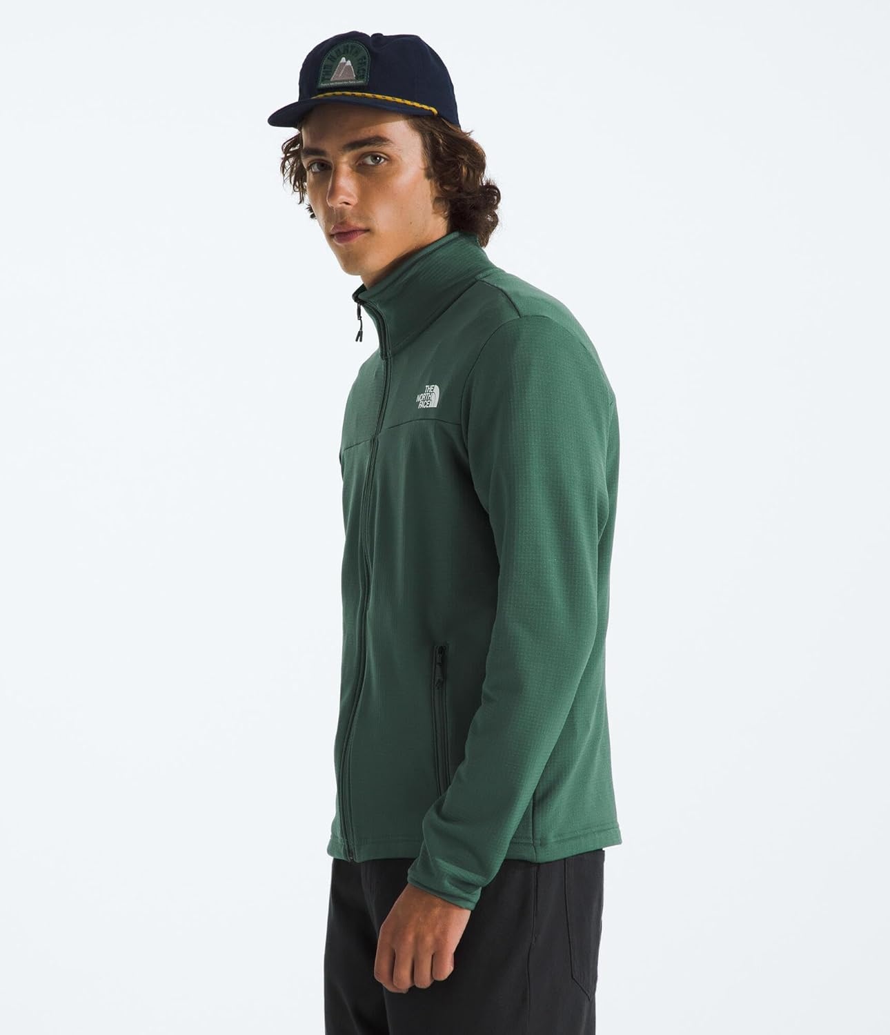 image:imageThe North Face Cedar Trail Grid Fleece Full Zip JacketDuck Green