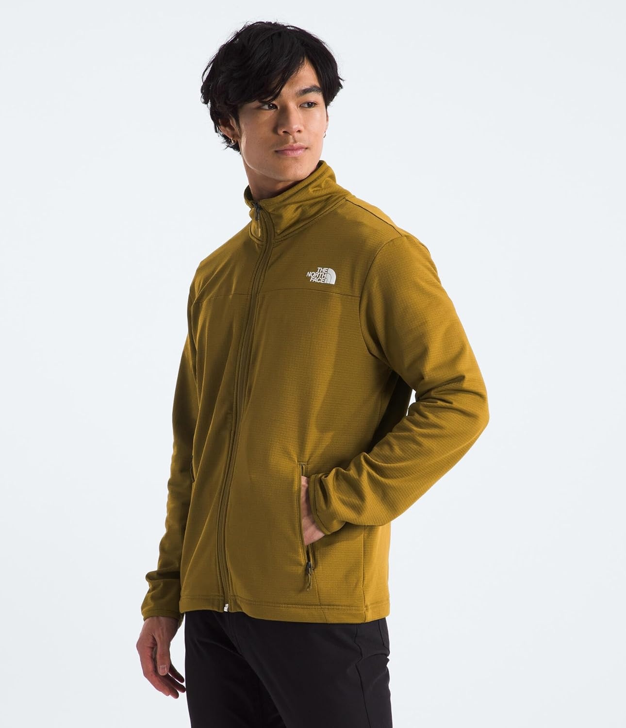 image:imageThe North Face Cedar Trail Grid Fleece Full Zip JacketMoss Green