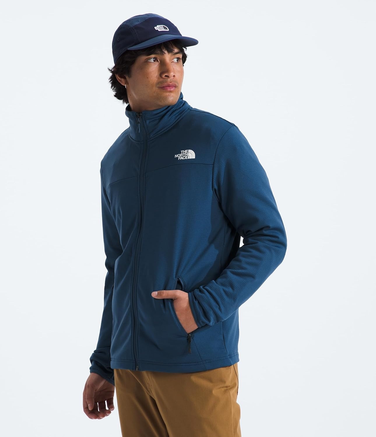 image:imageThe North Face Cedar Trail Grid Fleece Full Zip JacketShady Blue
