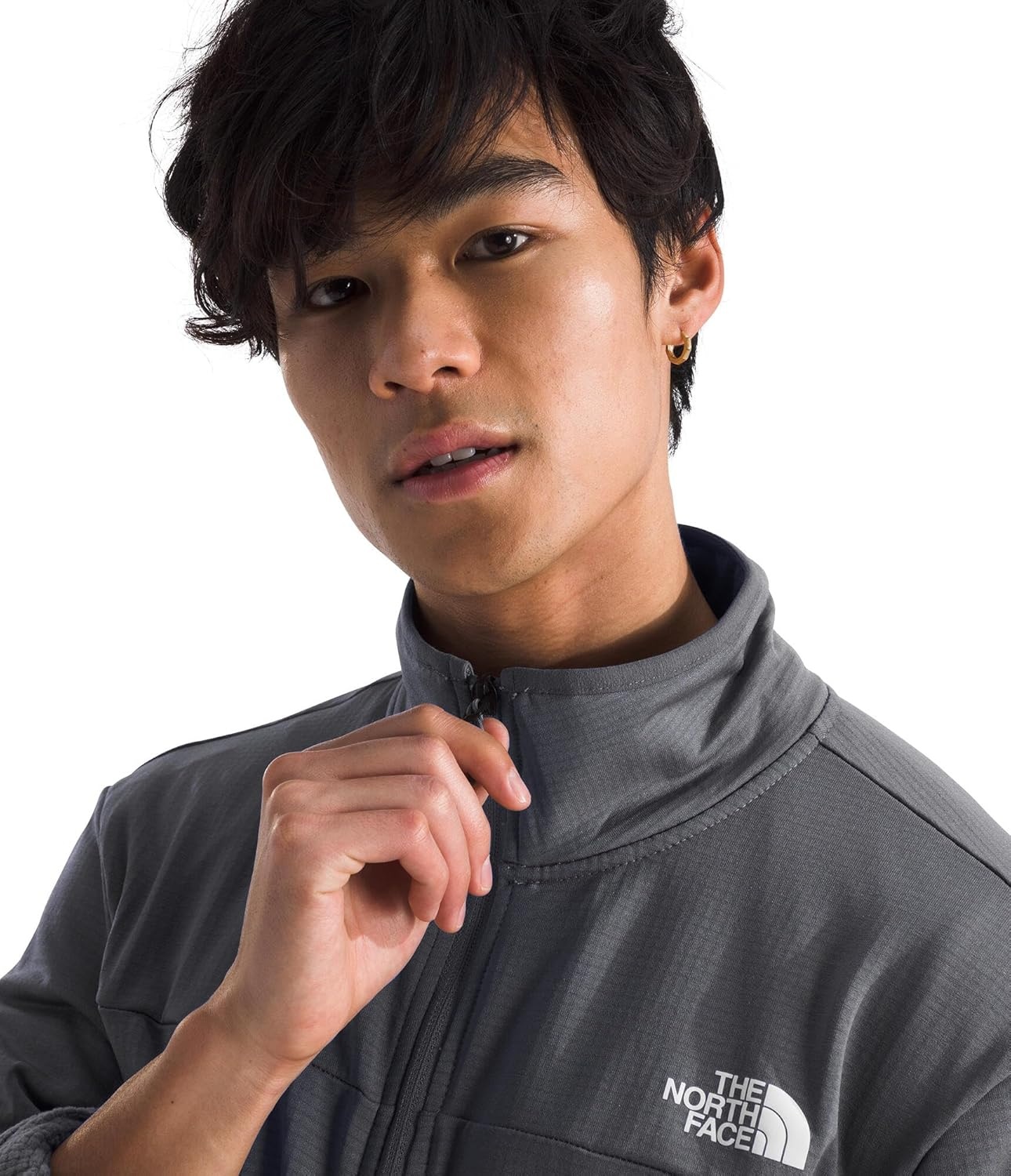 image:imageThe North Face Cedar Trail Grid Fleece Full Zip JacketSmoked Pearl
