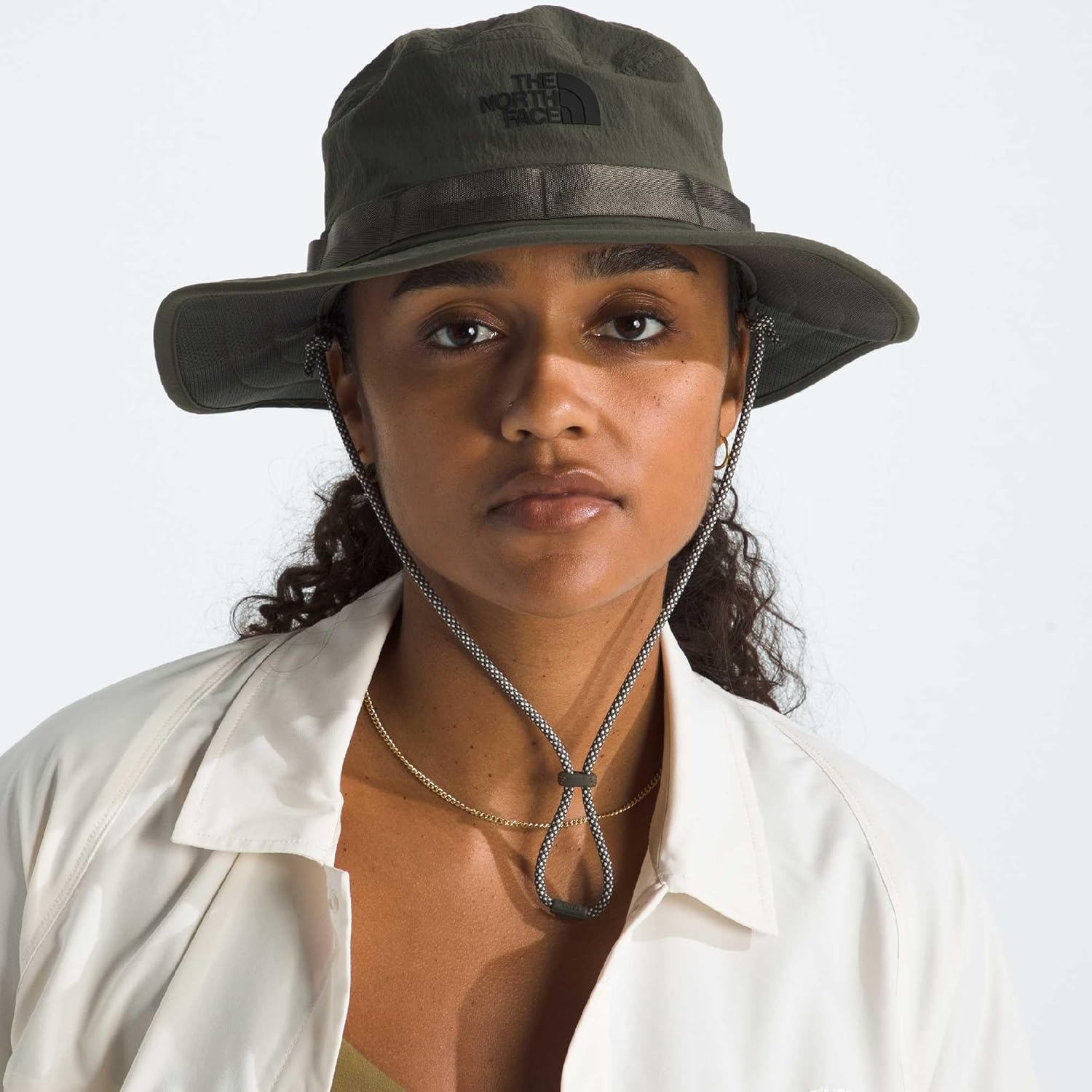 image:imageThe North Face Class V Brimmer Lightweight Summer Bucket Hat for Men amp Women UPF 40 Protection Chin StrapNew Taupe Green