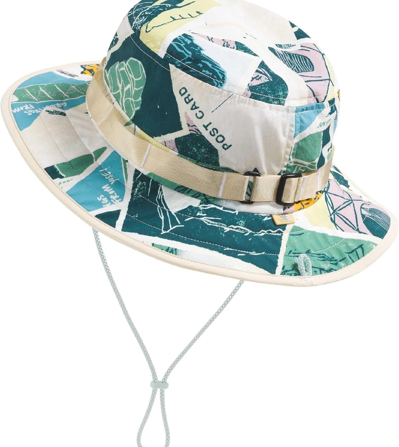 image:imageThe North Face Class V Brimmer Lightweight Summer Bucket Hat for Men amp Women UPF 40 Protection Chin StrapOpal Frost Tnf Postcards Print