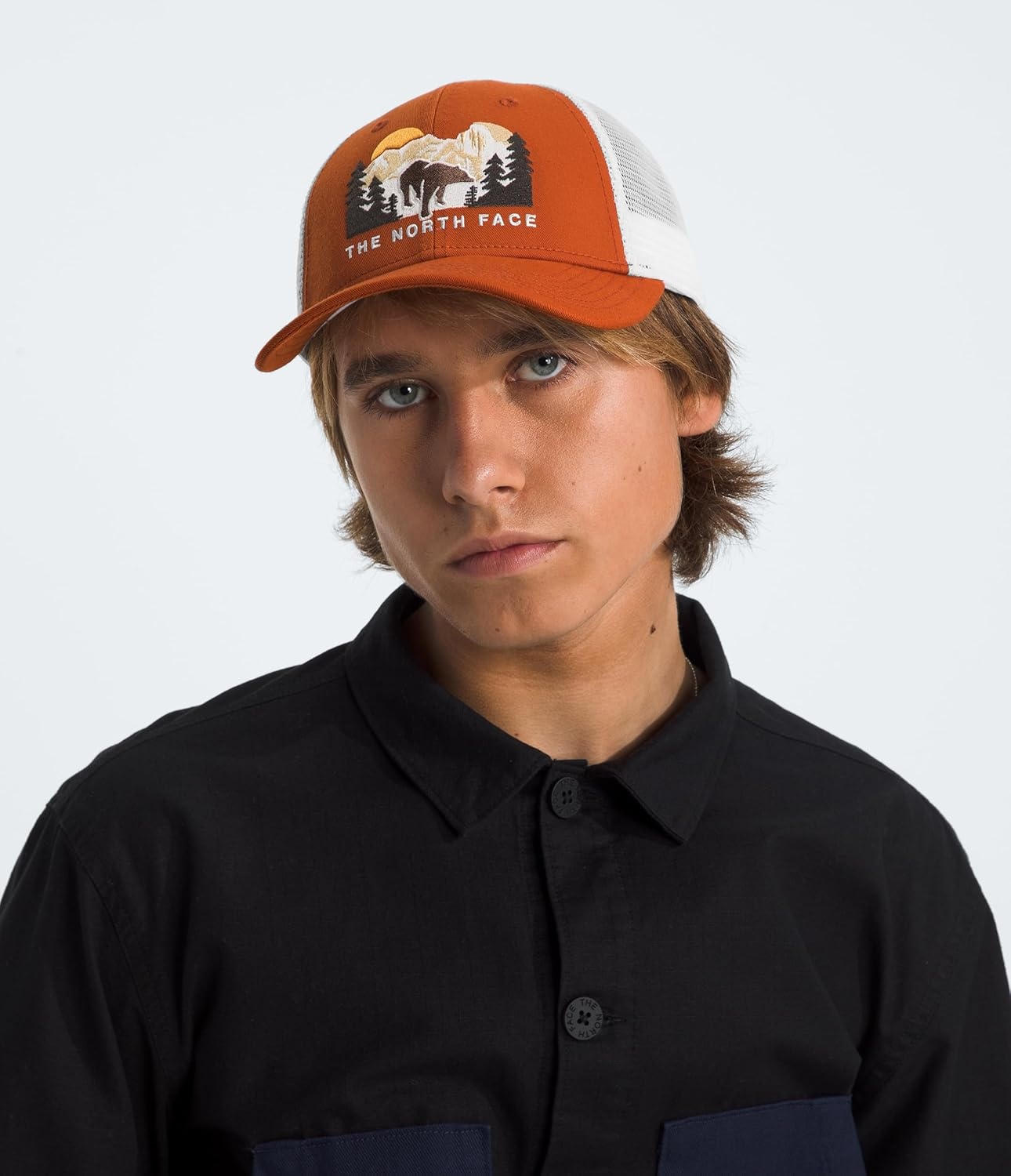 image:imageThe North Face Embroidered Mudder TruckerEarthen CopperTnf WhiteBear Graphic