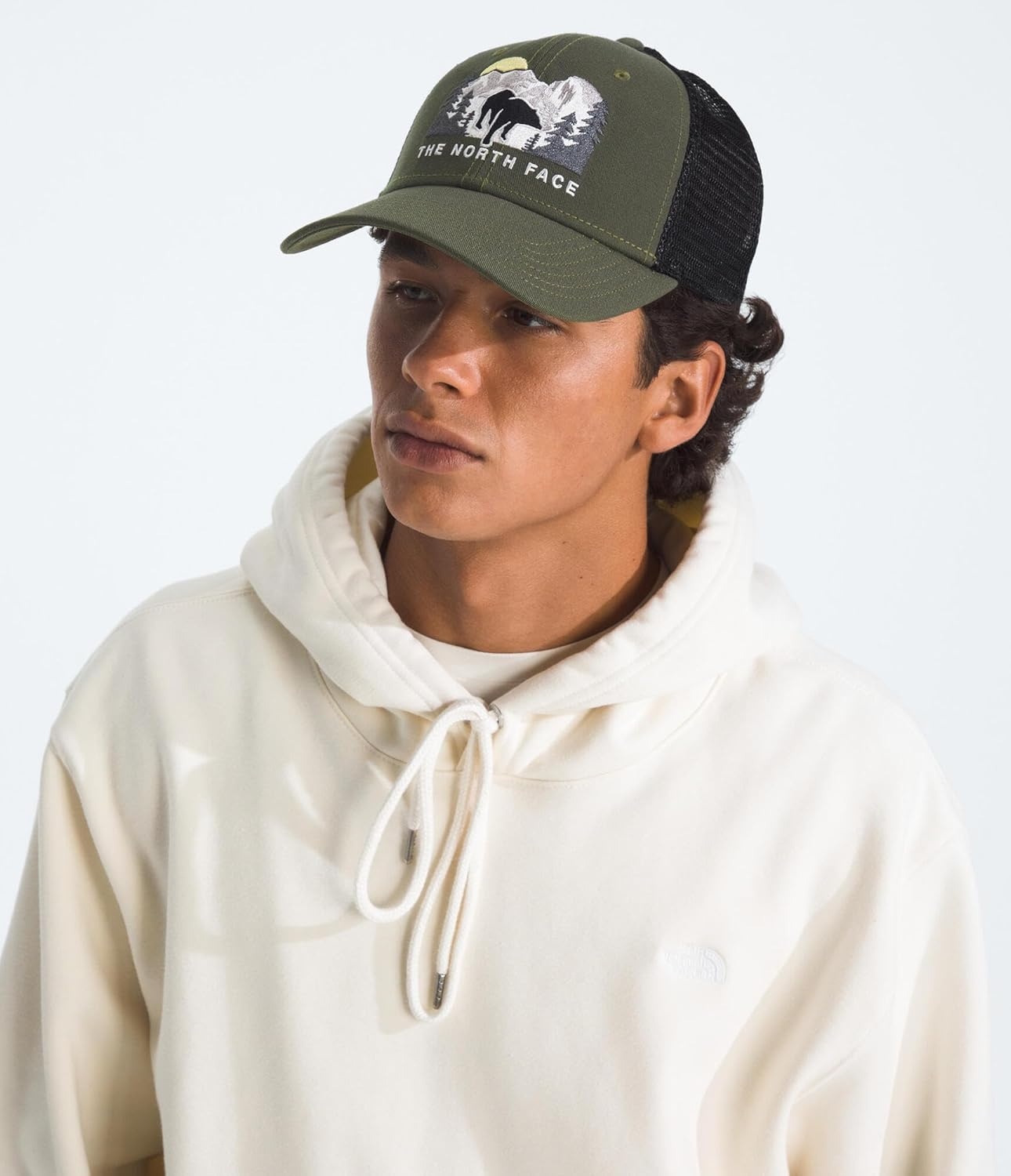 image:imageThe North Face Embroidered Mudder TruckerNew Taupe GreenBear Graphic