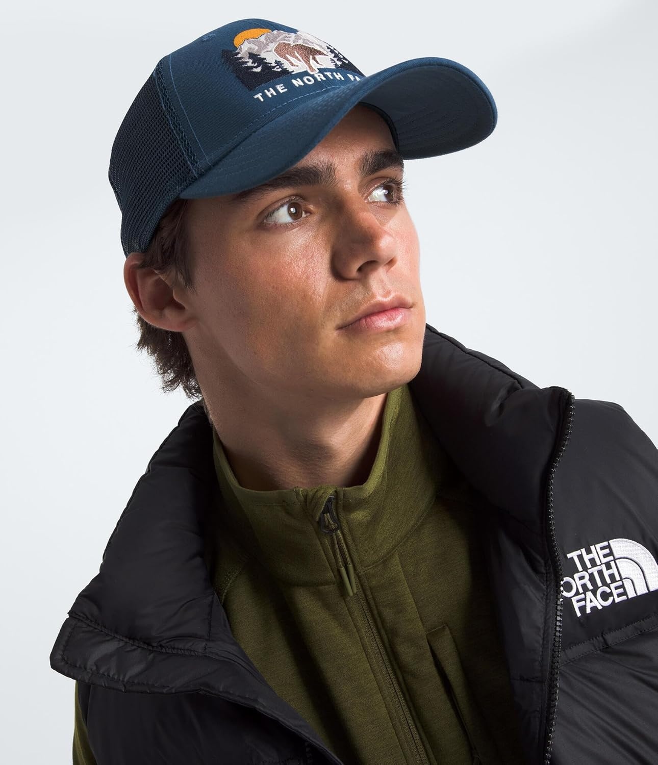 image:imageThe North Face Embroidered Mudder TruckerShady BlueBear Graphic
