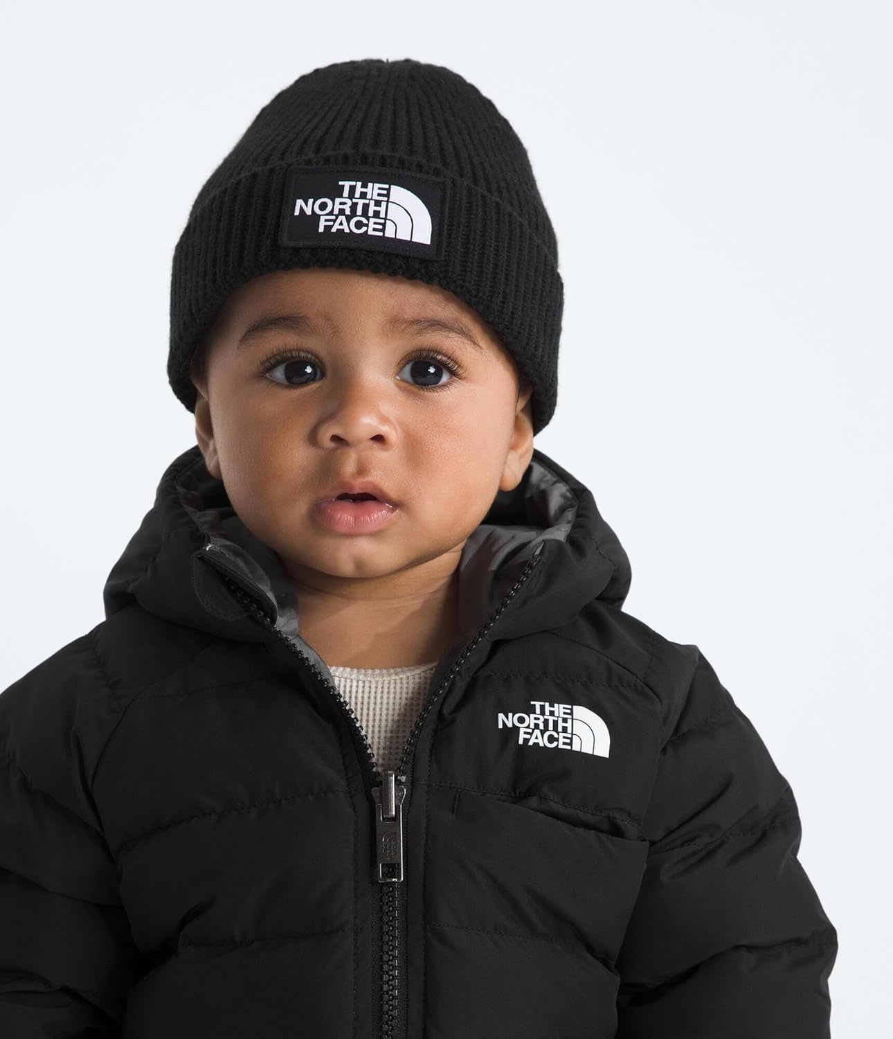 image:imageThe North Face Kids Baby Logo Box Beanie Woven Logo Patch Cuffed Design Sustainable FabricTnf Black