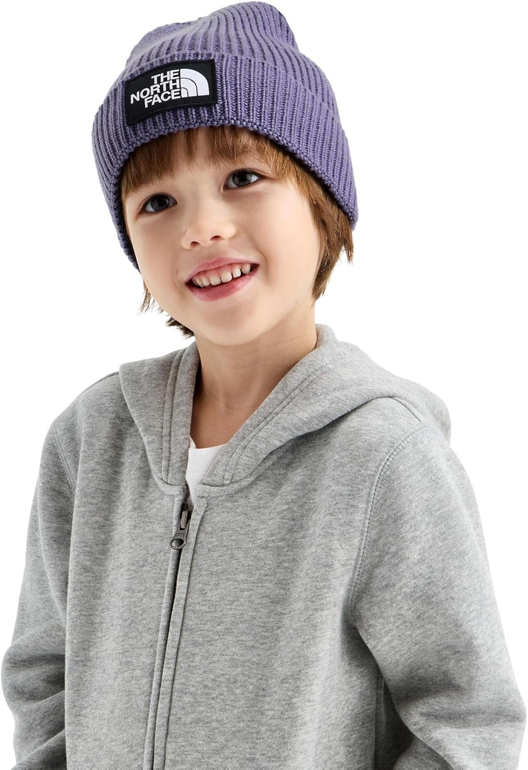 image:imageThe North Face Kids TNF Logo Box Cuffed Beanie Classic Fit Winter Hat for Boys amp Girls Soft amp Stretchy Recycled YarnGrounded Plum