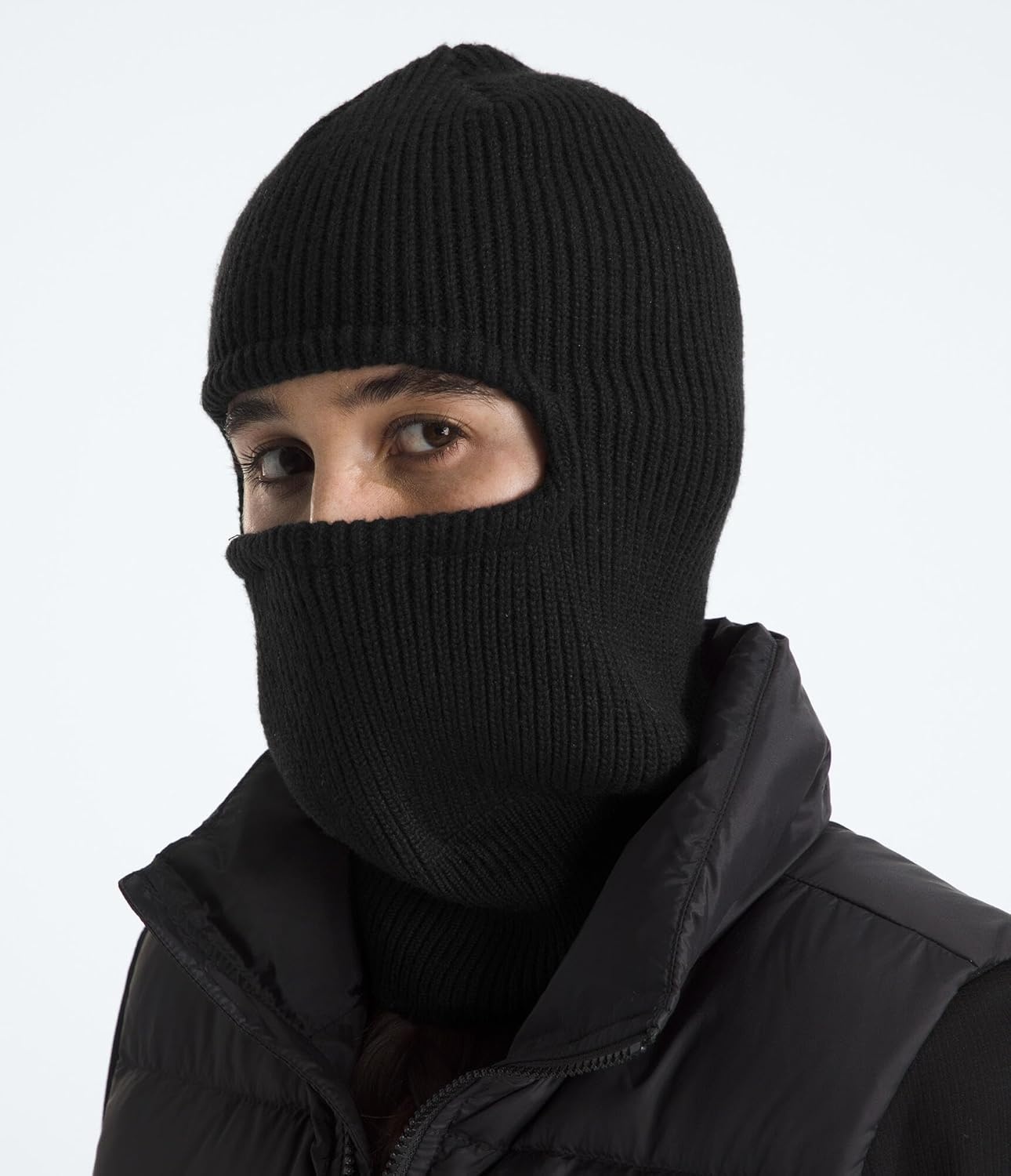 image:imageThe North Face Kids TNF Logo Box Knit Balaclava Flexible Fit Winter Head Covering for Men amp Women Stretchy Yarn Contoured Neck