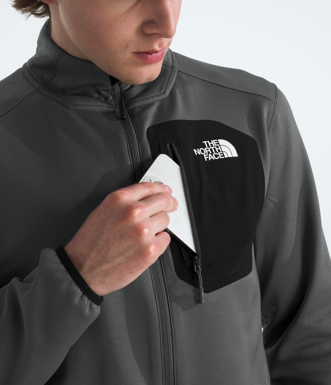 image:imageThe North Face Mens Crest Full Zip Jacket Fleece Coat with Water Repellent FinishAnthracite GreyTnf Black