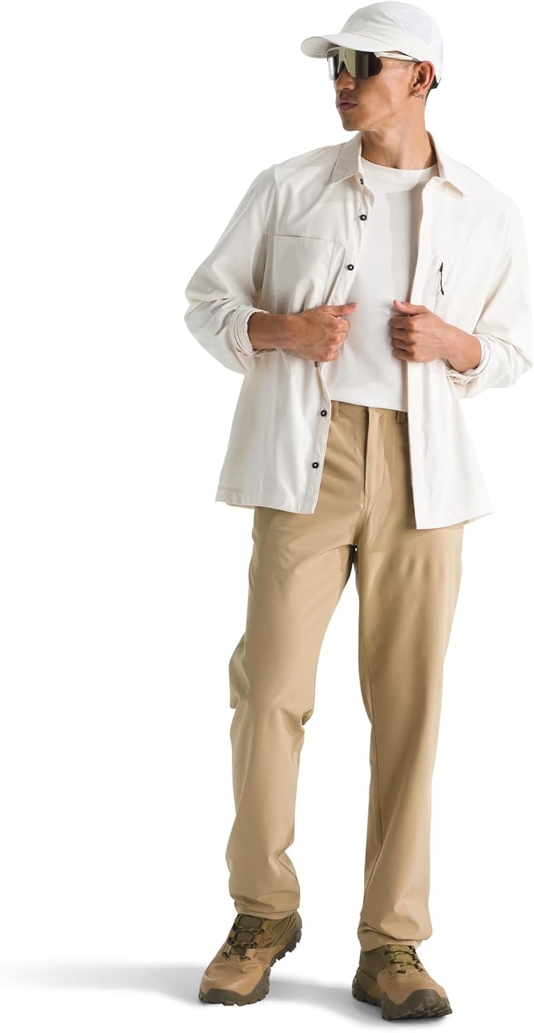 image:imageThe North Face Mens Paramount 5Pocket Pant Moisture Wicking Pants 4 Pockets Belt Loop Button ClosureKhaki Stone