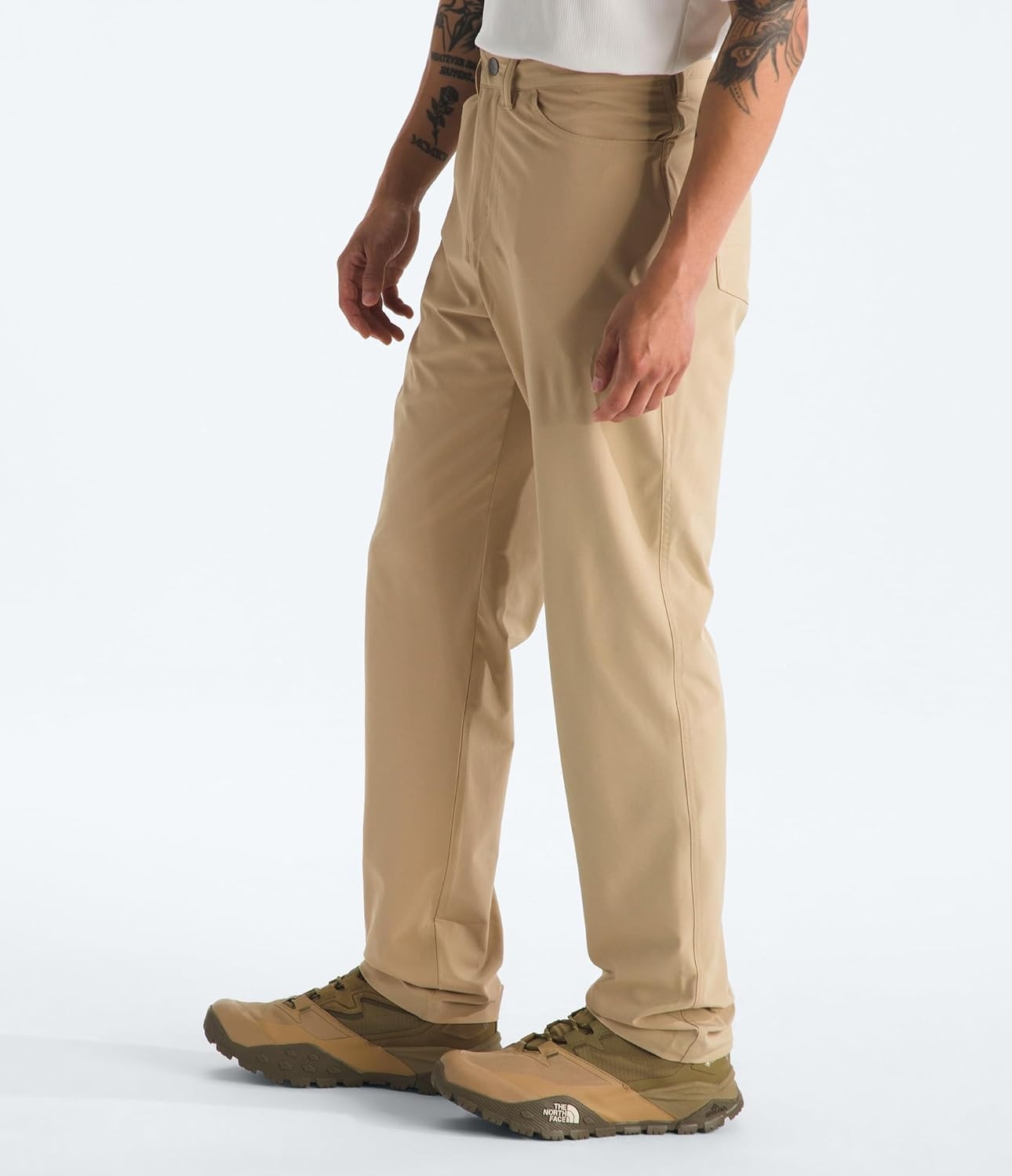 image:imageThe North Face Mens Paramount 5Pocket Pant Moisture Wicking Pants 4 Pockets Belt Loop Button ClosureKhaki Stone