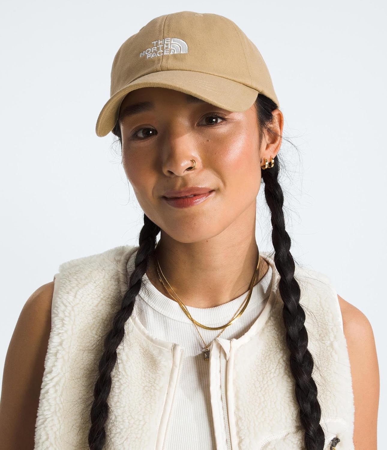 image:imageThe North Face Norm Baseball Hat Shallow Fit Ball Cap with Embroidered Logo Adjustable Strap Closure amp Silver BuckleKhaki Stone
