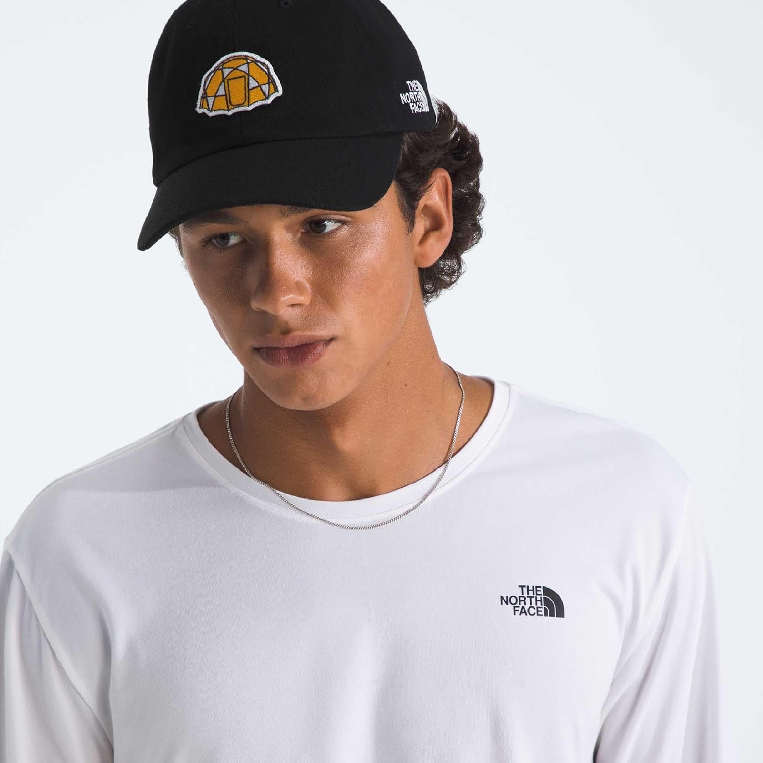 image:imageThe North Face Norm Baseball Hat Shallow Fit Ball Cap with Embroidered Logo Adjustable Strap Closure amp Silver BuckleTnf Black2meter Dome Patch