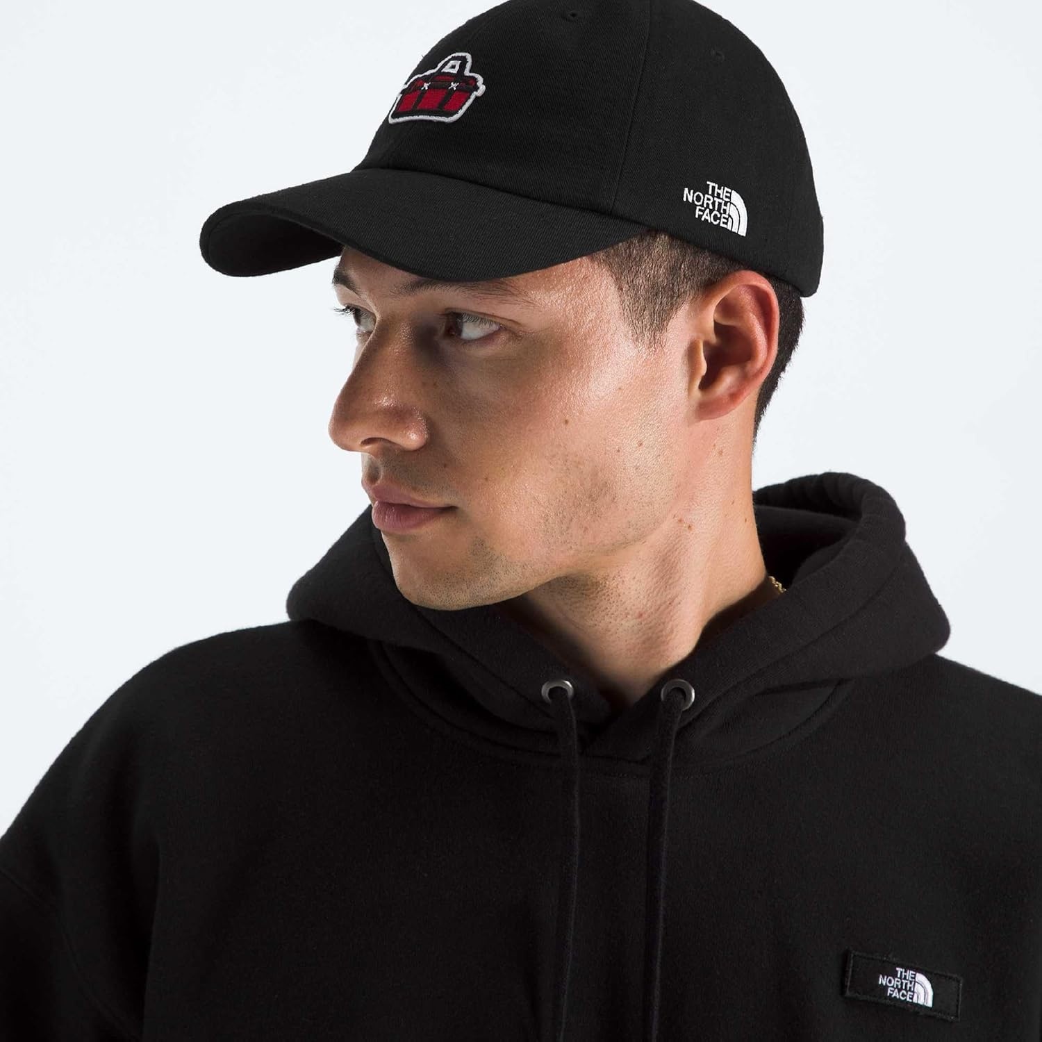 image:imageThe North Face Norm Baseball Hat Shallow Fit Ball Cap with Embroidered Logo Adjustable Strap Closure amp Silver BuckleTnf BlackBase Camp Patch