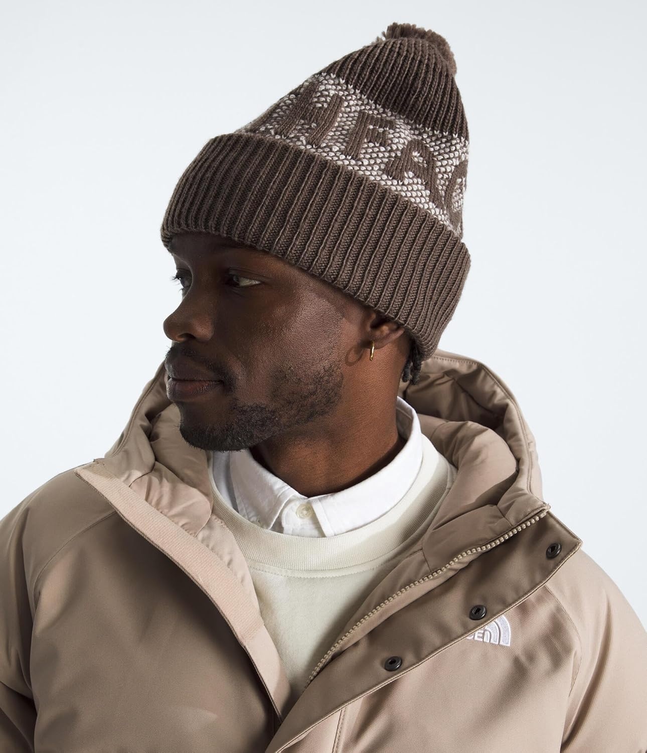 image:imageThe North Face Unisex Adult Retro Cabin BeanieSmokey BrownWhite Dune