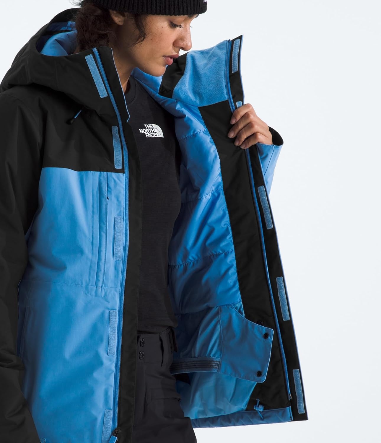 image:imageThe North Face Womens Freedom Insulated Jacket Standard amp Plus Size Water Repellent Finish Helmet Compatible HoodTnf BlackMarina Blue