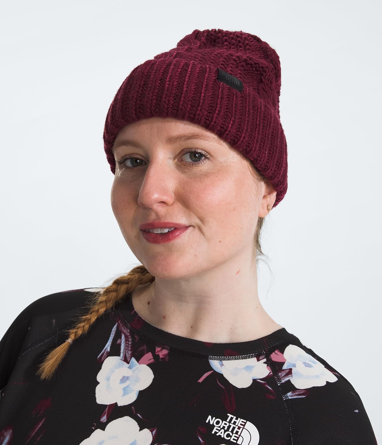 image:imageThe North Face Womens Oh Mega Beanie Classic Fit Winter Hat with Soft Cable Knit Texture Adjustable CuffAlpine Plum