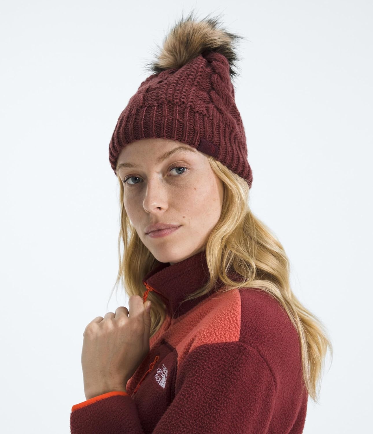 image:imageThe North Face Womens Oh Mega Fur Pom Lined BeanieSumac