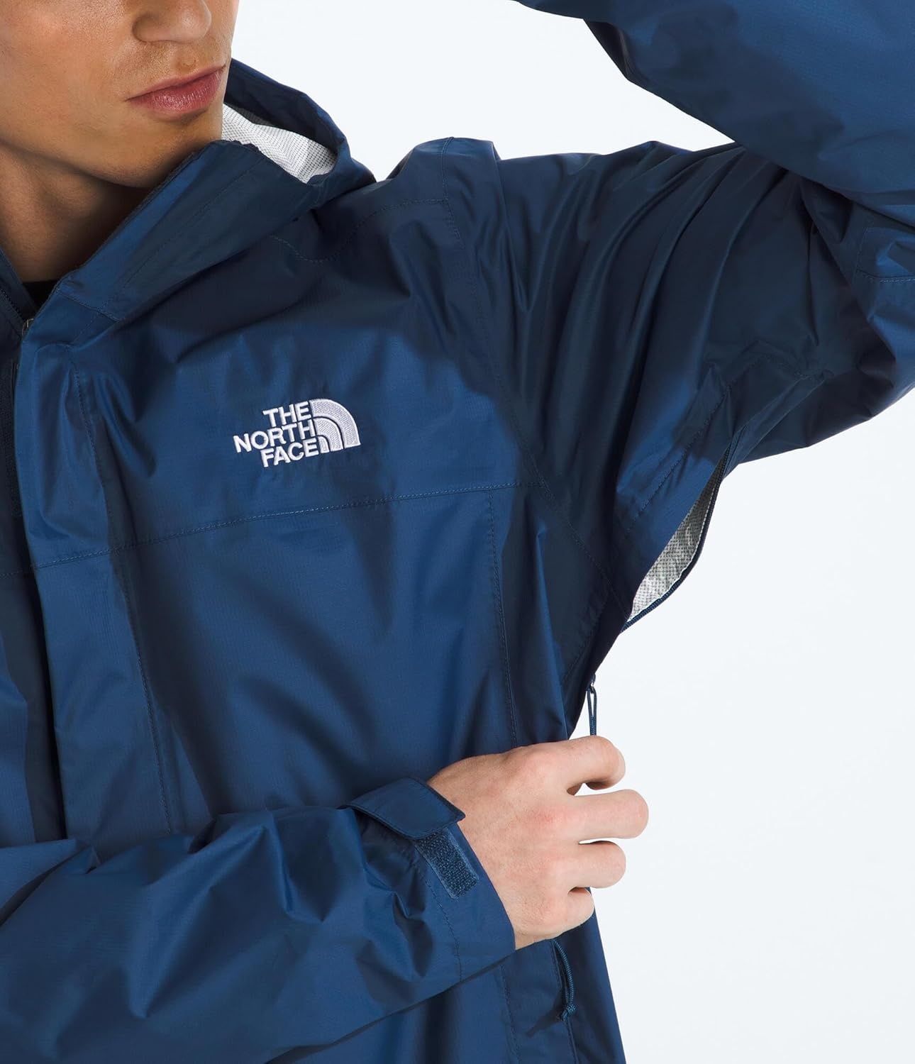 image:imageThe North Face mens Venture 2 Jacket Waterproof amp Windproof Hooded Raincoat Adjustable Hood Breathable PitzipsShady Blue