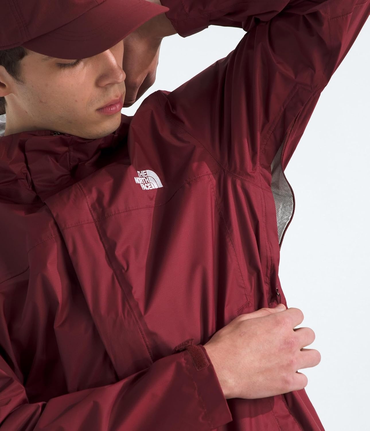 image:imageThe North Face mens Venture 2 Jacket Waterproof amp Windproof Hooded Raincoat Adjustable Hood Breathable PitzipsSumac