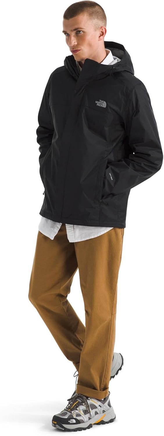 image:imageThe North Face mens Venture 2 Jacket Waterproof amp Windproof Hooded Raincoat Adjustable Hood Breathable PitzipsTnf Black