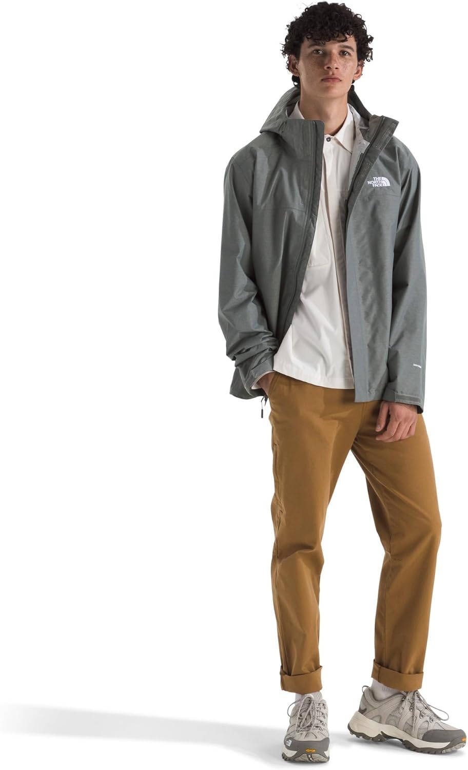 image:imageThe North Face mens Venture 2 Jacket Waterproof amp Windproof Hooded Raincoat Adjustable Hood Breathable PitzipsTnf Medium Grey Heather