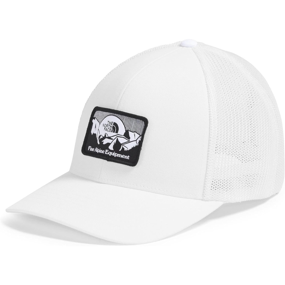 image:imageTHE NORTH FACE Fitted Truckee Trucker Baseball Style Cap for Men amp Women Casual Hat for Golf Cycling amp Everyday WearTnf WhiteMountainscape Patch