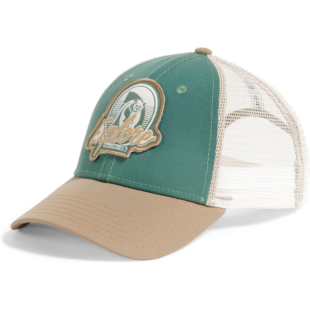 image:imageTHE NORTH FACE Graphic Mudder Trucker Snapback Baseball Cap for Men amp Women Casual Everyday Summer HatDuck GreenKhaki StoneBrew Patch