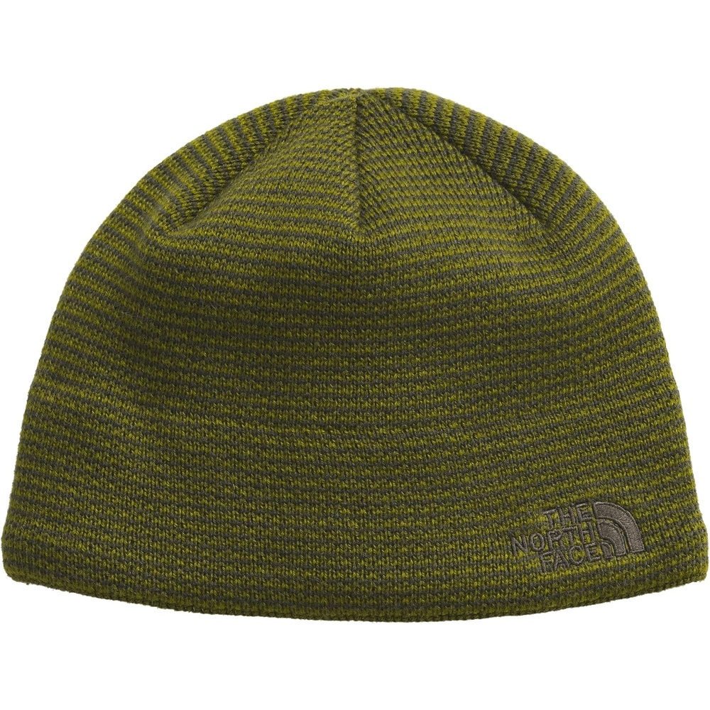image:imageTHE NORTH FACE Jim Beanie Classic Fit Winter Hat for Men amp Women Warm Fleece Headband amp Embroidered LogoForest OliveMoss GreenNew Taupe Green Stripe