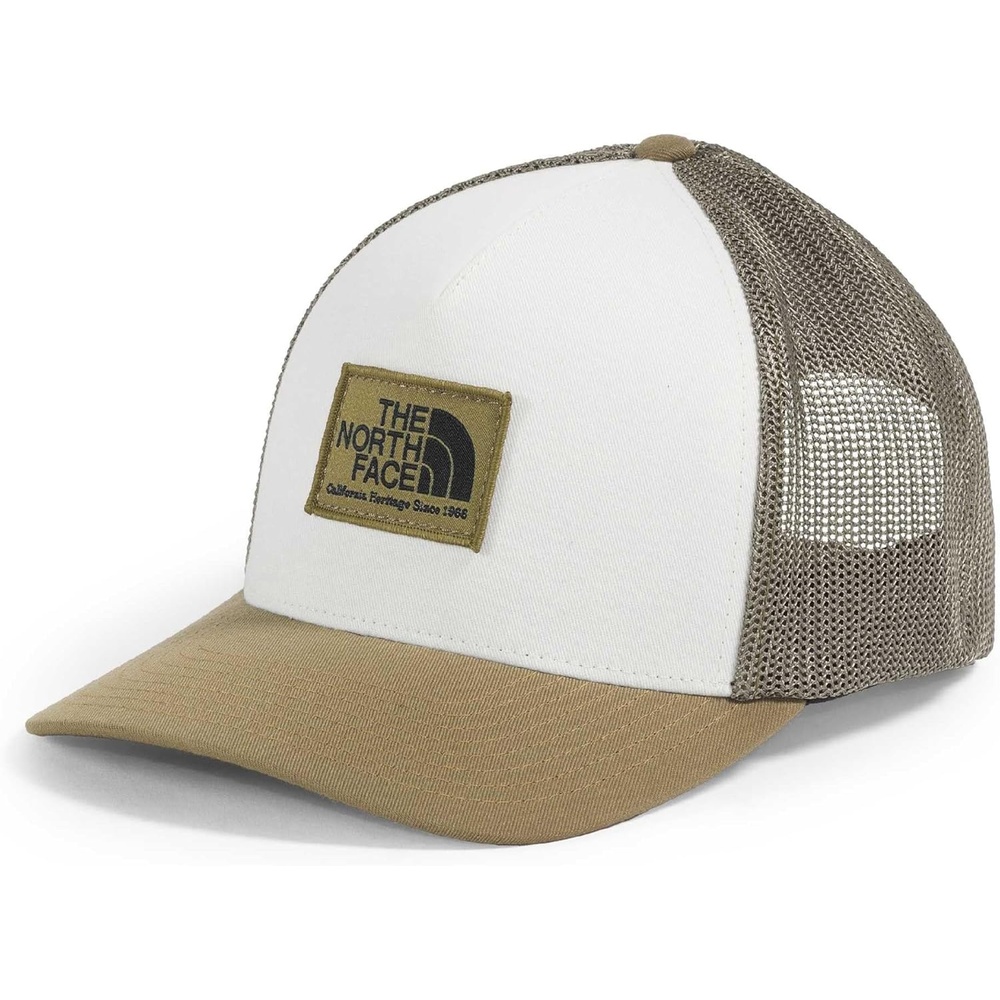 image:imageTHE NORTH FACE Keep It Patched Trucker Deep Fit Snapback Hat for Men amp Women With Breathable Mesh PanelsCedarWhite Dune