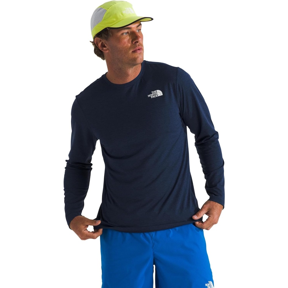 image:imageTHE NORTH FACE Mens 247 Longsleeve Tee Lightweight Athletic Shirt With Moisture Wicking Flashdry TechnologySummit Navy Dark Heather