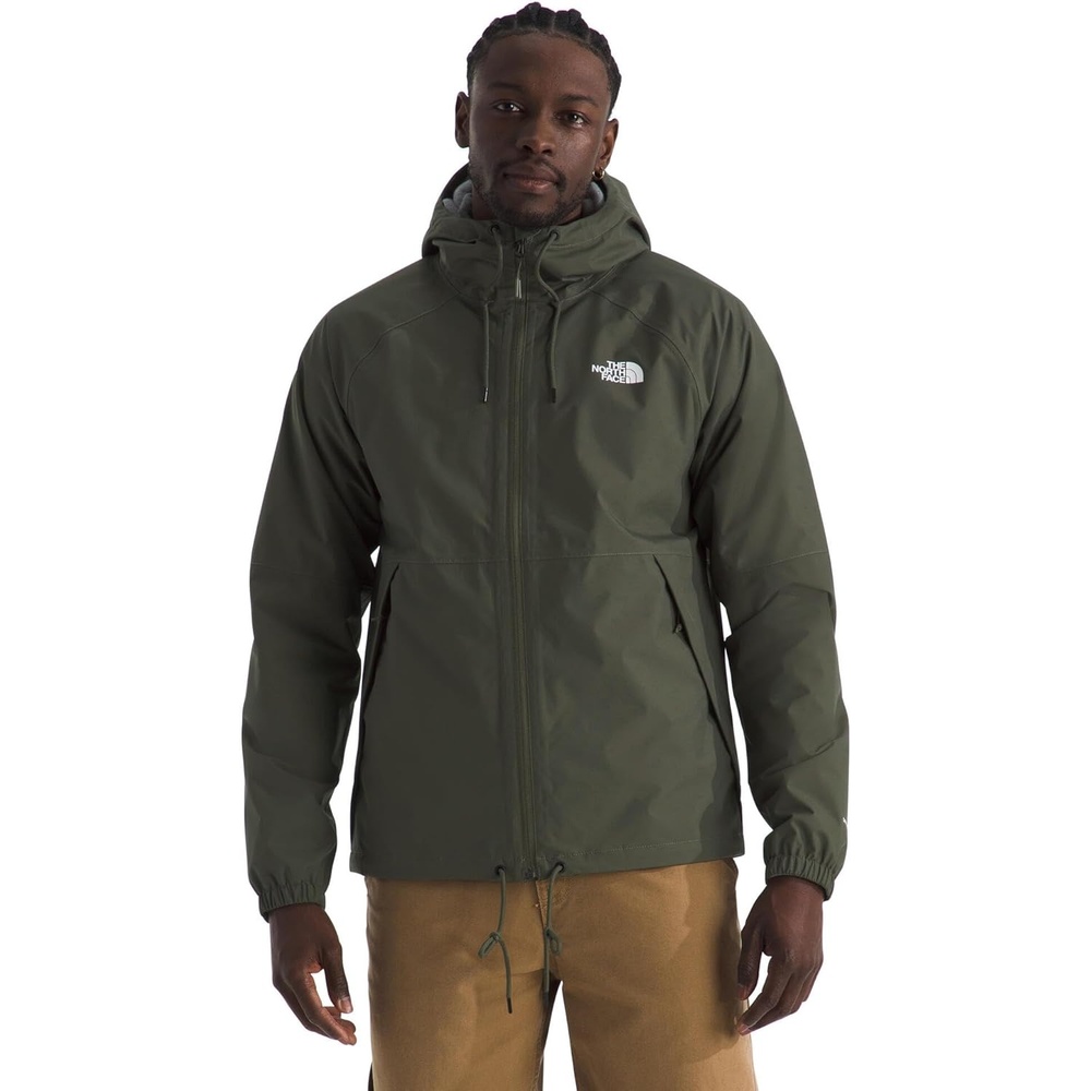 image:imageTHE NORTH FACE Mens Antora Rain Hoodie Windproof amp Waterproof With Adjustable Hood Drawcord HemNew Taupe Green