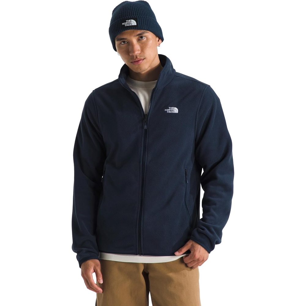 image:imageTHE NORTH FACE Mens Glacier Fleece Jacket Zippered Hand Pockets amp Stretch Binding on the Collar Cuffs amp HemSummit Navy