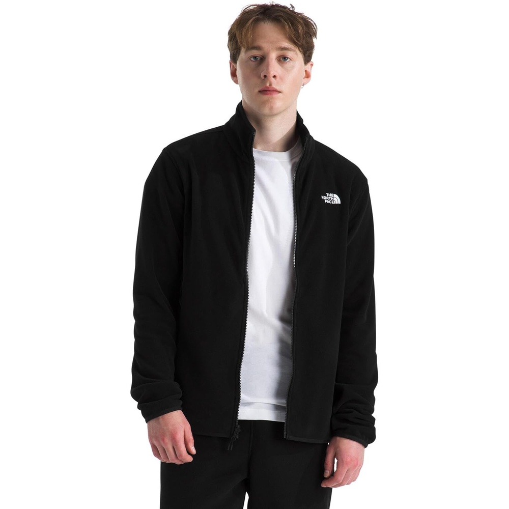 image:imageTHE NORTH FACE Mens Glacier Fleece Jacket Zippered Hand Pockets amp Stretch Binding on the Collar Cuffs amp HemTnf Black