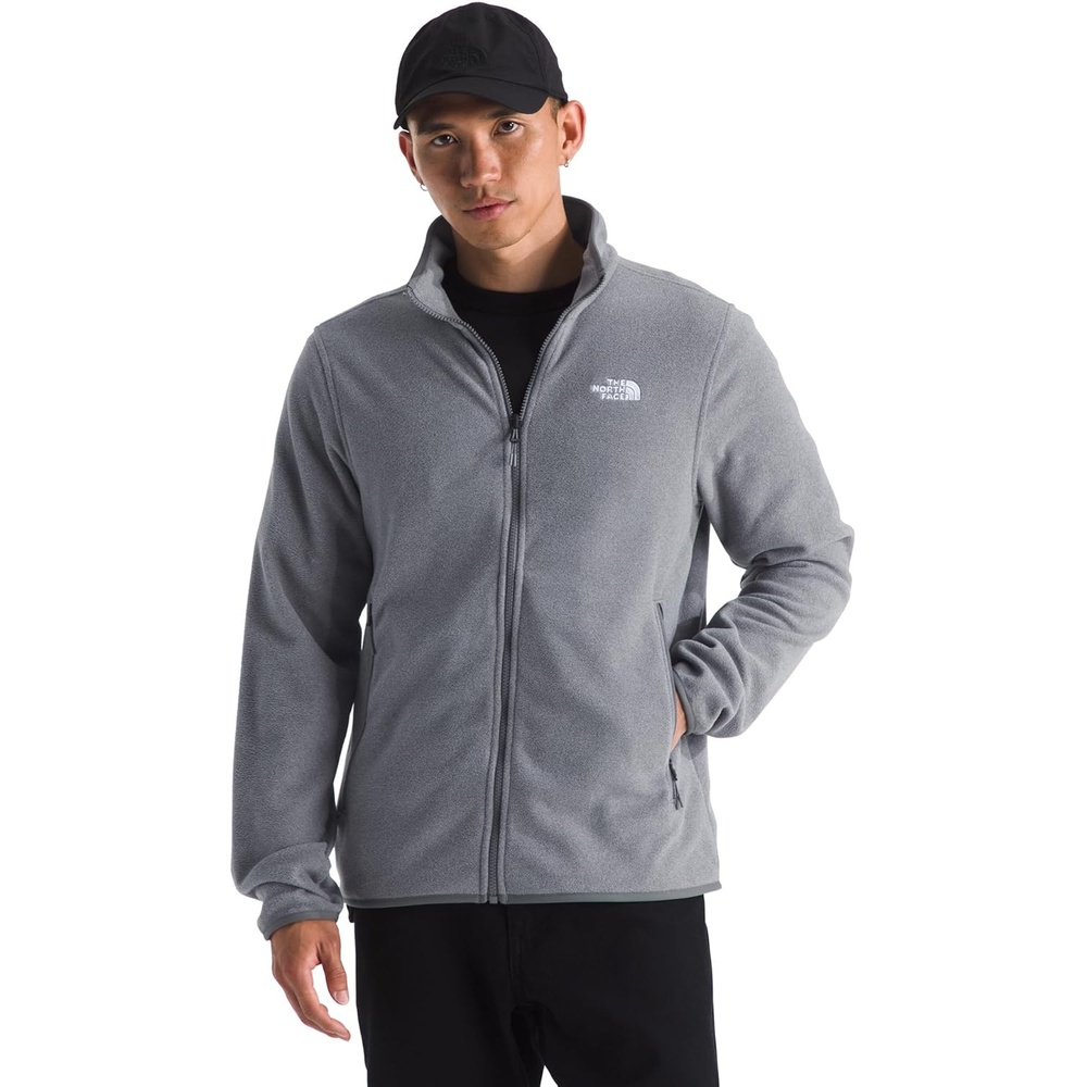 image:imageTHE NORTH FACE Mens Glacier Fleece Jacket Zippered Hand Pockets amp Stretch Binding on the Collar Cuffs amp HemTnf Mid Grey Heather