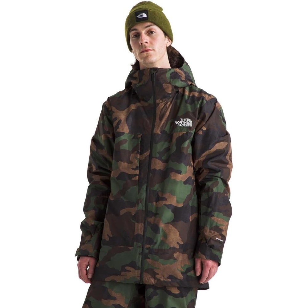 image:imageTHE NORTH FACE Mens Thermoball Eco Snow Triclimate Waterproof Insulated Ski Jacket Helmet Compatible Powder SkirtTnf Black CamoAsphalt Grey