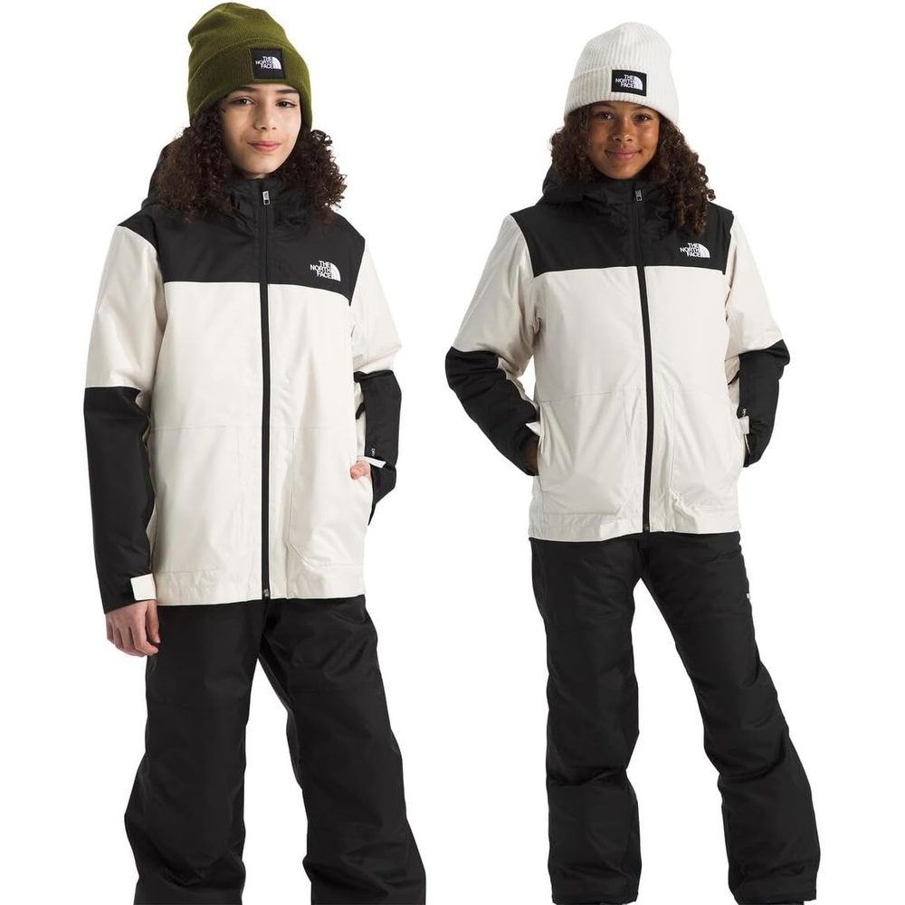 image:imageTHE NORTH FACE Teen Freedom Triclimate Jacket Heatseeker Insulation amp Water Repellent Helmet Compatible Hood Goggle WipeWhite Dune