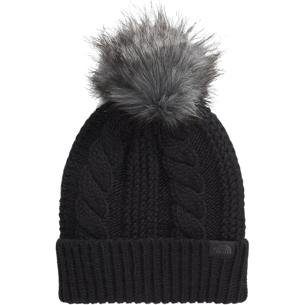 image:imageTHE NORTH FACE Womens Oh Mega Fur Pom Beanie Deep Fit Cuffed Winter Hat With Oversized Fauxfur Pom amp Cable DetailingTnf Black