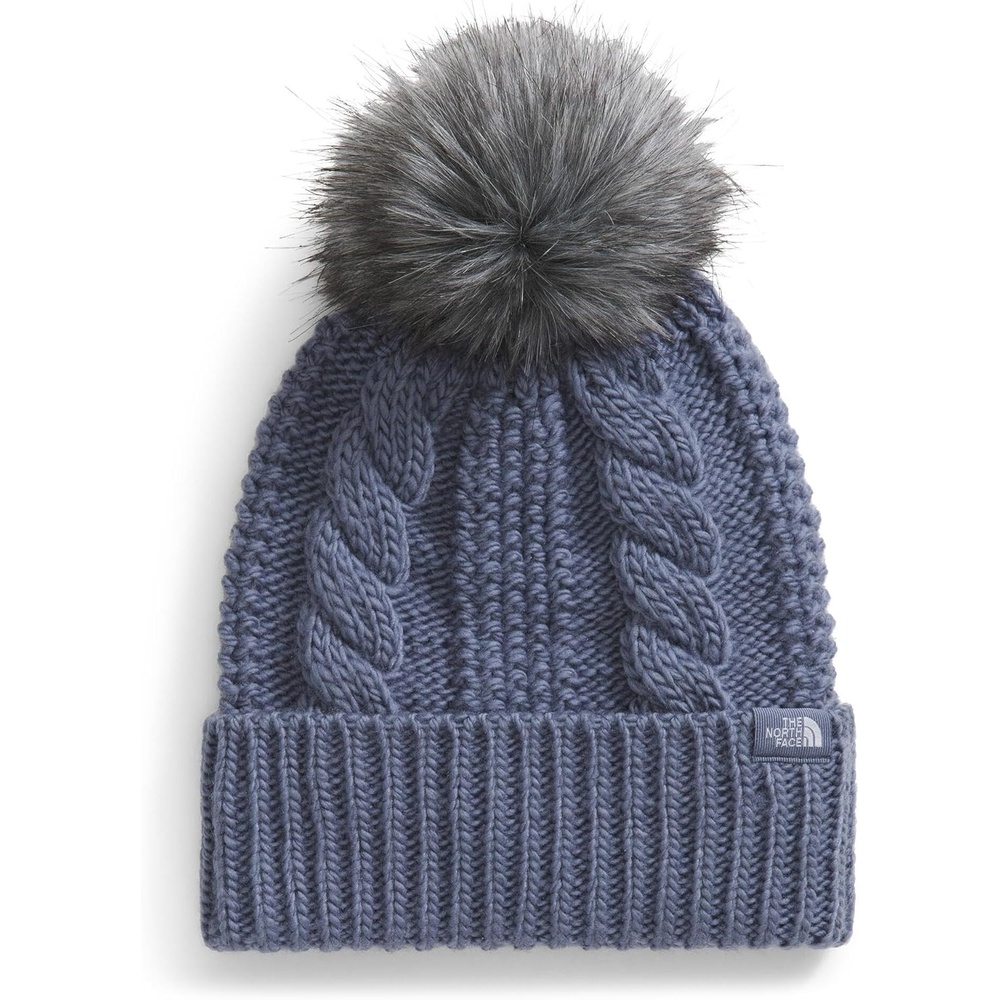 image:imageTHE NORTH FACE Womens Oh Mega Fur Pom Beanie Deep Fit Cuffed Winter Hat With Oversized Fauxfur Pom amp Cable DetailingTwilight Galaxy