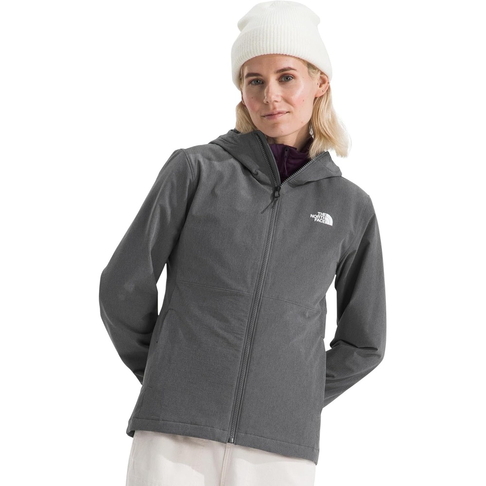 image:imageTHE NORTH FACE Womens Shelbe Raschel Fleece Hooded Jacket Standard amp Plus Size Fleece Lining Wind amp Water ResistantSmoked Pearl Heather